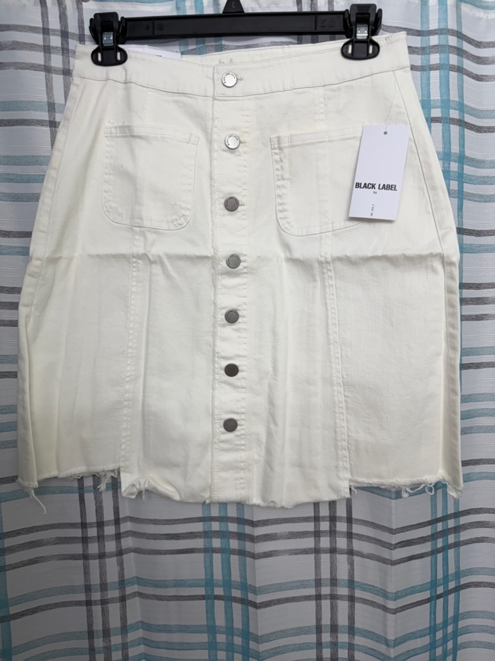 Black Label Women's White Button-Front Mini Skirt